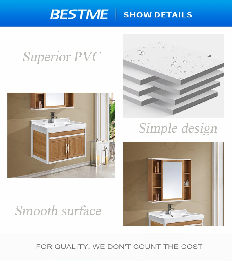 Sanitary Ware Modern Bathroom Wall Hung PVC Cabinet by-P4050-70