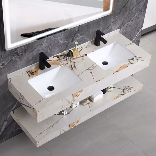 Meuble de salle de bain noir mat 900 mm