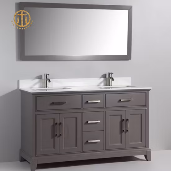 Armoire de salle de bain à la maison de style rétro multicouche à très grande capacité