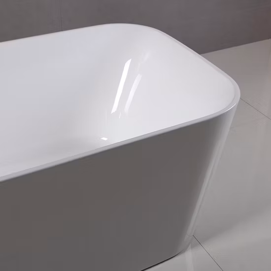 2021 Matériaux respectueux de l'environnement Bordure à bord étroit Nouveau design Baignoire autoportante